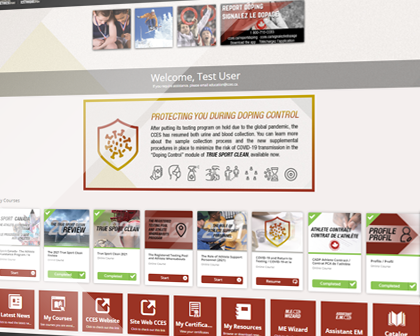 Image of a computer screen displaying online courses